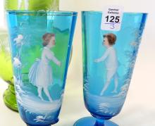 THREE PIECES OF MARY GREGORY GLASS