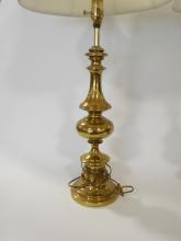 TWO PAIRS OF BRASS TABLE LAMPS