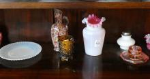 TWELVE PIECES OF ANTIQUE GLASS