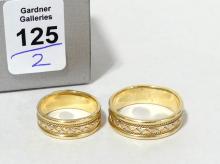 14KT TRI-GOLD HIS/HER WEDDING BAND SET