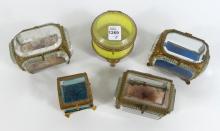 5 ANTIQUE JEWEL/TRINKET BOXES