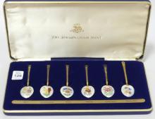 ENAMEL STERLING SPOON SET