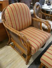 BOCA RATTAN ARMCHAIR AND OTTOMAN