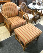 BOCA RATTAN ARMCHAIR AND OTTOMAN