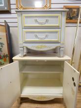 PAINTED NIGHTSTAND AND BACHELOR'S CHEST