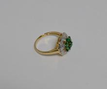 DIAMOND AND EMERALD RING