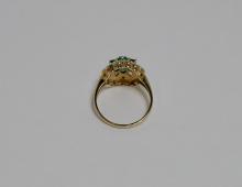 DIAMOND AND EMERALD RING