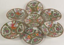 FAMILLE ROSE MEDALLION BOWLS AND PLATES