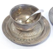 FOUR STERLING CONDIMENT BOWLS