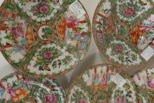 FAMILLE ROSE MEDALLION BOWLS AND PLATES