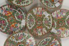 FAMILLE ROSE MEDALLION BOWLS AND PLATES