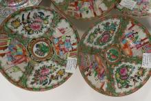 FAMILLE ROSE MEDALLION BOWLS AND PLATES