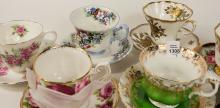 8 ENGLISH CUPS & SAUCERS