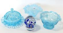 FOUR PIECES OF ART GLASS