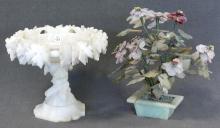 ALABASTER COMPOTE AND HARDSTONE PLANT