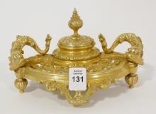 GILDED BRASS INKWELL
