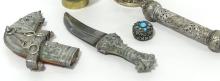 FIVE ASIAN METAL ITEMS