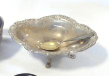 FOUR STERLING CONDIMENTS WITH SPOONS