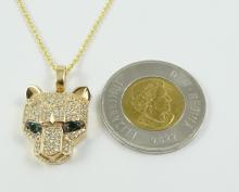 EFFY PANTHER PENDANT ON CHAIN