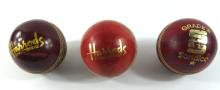 THREE LEATHER CRICKET BALLS