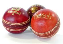 THREE LEATHER CRICKET BALLS