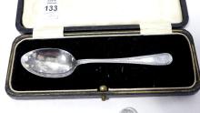 STERLING SPOON AND COIN BROOCH