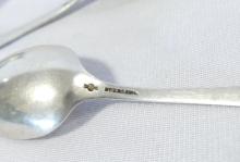 FOUR STERLING TEASPOONS AND BERRY LADLE