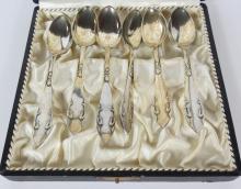 SET DANISH SILVER SPOONS