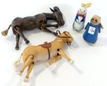 FOUR ANTIQUE WOODEN TOYS