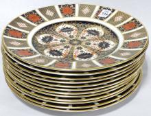 TWELVE DERBY "IMARI 1128" DINNER PLATES