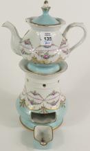 FRENCH PORCELAIN VEILLEUSE WARMING TEAPOT