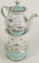 FRENCH PORCELAIN VEILLEUSE WARMING TEAPOT