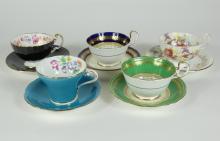 5 ENGLISH CUPS & SAUCERS