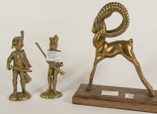 THREE BRASS FIGURES