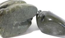 TWO INUIT SOAPSTONE CARVINGS