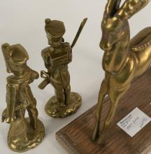 THREE BRASS FIGURES