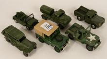 SIX DINKY TOYS MILITARY VEHICLES