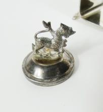 SILVER HOLDERS, DISH, ETC.