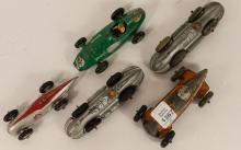 FIVE DINKY TOYS HOT RODS