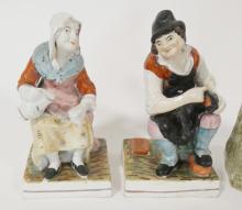 THREE 18TH CENTURY STAFFORDSHIRE FIGURINES