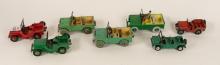 SEVEN DINKY TOYS JEEPS