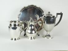 FOUR SILVER PLATED SERVERS