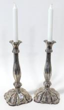 PAIR OF CONTINENTAL SILVER CANDLESTICKS