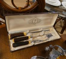 CARVING SET AND SILVERPLATE
