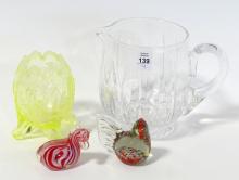 PITCHER, VASE AND FIGURINES
