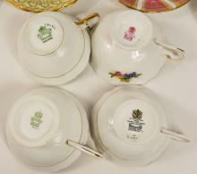 4 ENGLISH CUPS & SAUCERS