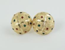 PAIR DOME BUTTON EARRINGS
