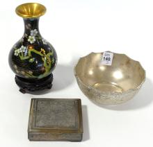 VASE, BOWL AND CIGARETTE BOX