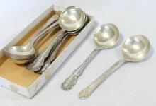TWO SETS OF STERLING SOUP SPOONS