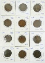 12 CANADIAN LARGE CENTS